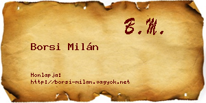 Borsi Milán névjegykártya